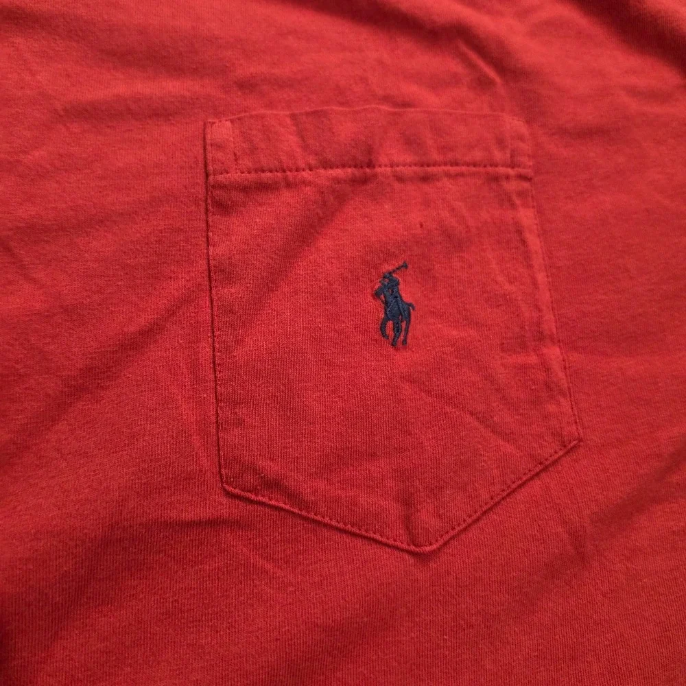 Vtg Polo Ralph Lauren Pocket T-Shirt Mens XXL Red Cotton Short Sleeve Pony Logo